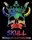 Skull : Midnight Adult Coloring Books.: 30 Unique Skull Designs and Stress Relieving Patterns for Adult Relaxation, Meditation, and Happiness by Bee Book