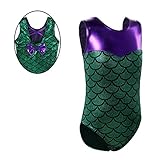 BAOHULU Girls Sparkle Mermaid Dancing Gymnastics Tank Leotards (4A(Recommended age 3-4Y), Green)