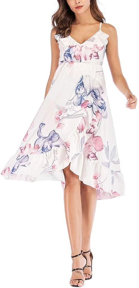 Amazon Co Jp マタニティワンピース 授乳服 女性のマタニティノースリーブvネックマキシドレスの長さ妊娠パーティーベビーシャワードレス Size M ホーム キッチン