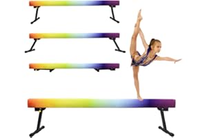 Sealoha 6ft Ultrasimple Adjustable&Foldable Balance Beam,High-Low Floor Beam Suede Gymnastics Equipment,No Tool Require, Gymnastics Beam for Training&Professional HomeTraining