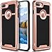 GeekZone iPhone 7 Plus Case, Dualy Layer Shockproof Hybrid Cover Soft TPU Bumper Hard PC Case Brushed Texture Lightweight Protective Armor Case for iPhone 7 Plus (Rose Gold)