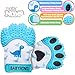 BabyNoms Teething Mitten | The Original Paw Safe Silicone Toys or Ring Provides Self-Soothing Relief Dino Blue Teether