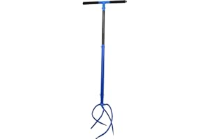 Arejonner Soil Loosener Tool, Upgrade Twist Tiller Manual Hand Tiller, Height Adjustable Hand Tiller, Gardening Tools Hand Tiller, Cultivator Tiller, 35.4-39Inch, Navy Blue