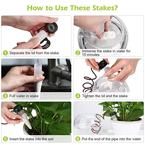 Self-Watering Stakes Automatic Plant Drip Irrigation Vacation Garden Watering System Devices 6 Packs (6 pcs)