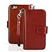 idudu iPhone 6 Plus/iPhone 6S Plus Case, Luxury PU Leather Wallet Flip Cover Case with Credit Card Holder Built-in 9 Card Slots & Wrist Strap for iPhone 6 Plus/iPhone 6S Plus (Brown)