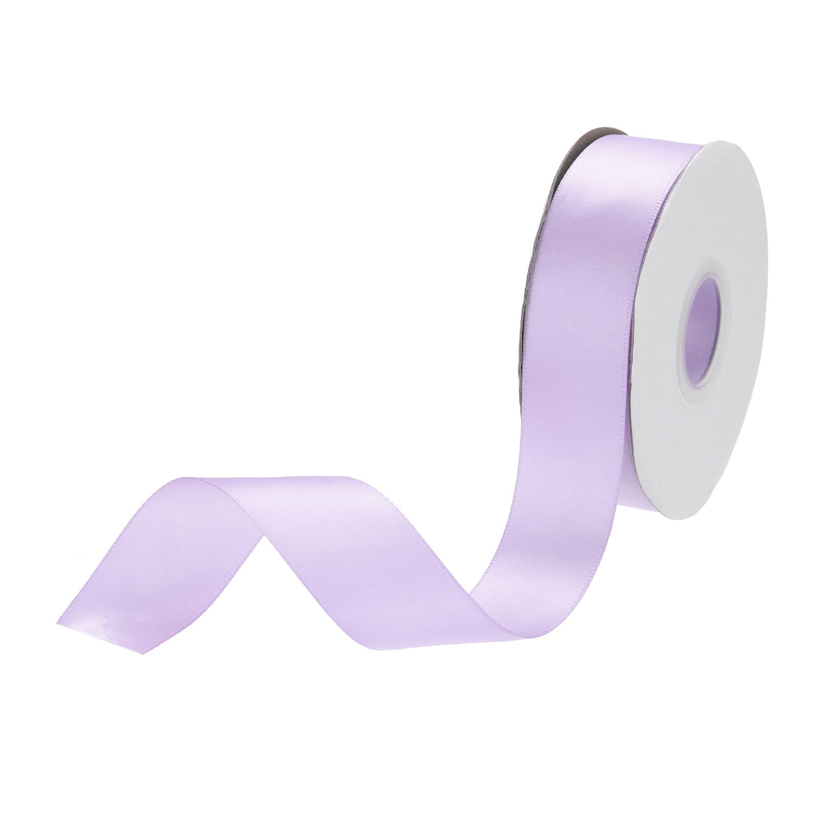 DMiotech 25mm Satin Ribbon 23m/75ft Thin Double Face Fabric Grosgrain Ribbon for Gift Wrapping Floral Hair Flower Bouquet, Light Purple