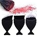 MAANG 3PCS/Set Rose Gold Fish Scale Makeup Brush Fishtail Bottom Brush Powder Blush Makeup Cosmetic Brush (Black)