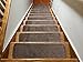 Euro Collection Stair Treads Collection Indoor Skid Slip Resistant Carpet Stair Tread 8 ½ inch x 30 inch (Set of 13, Cappuccino Brown)