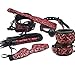 Bed Restraints for Sex,SAMMOR 6 Pcs BDSM Toys Leather Bondage Kit Sets for Couple-S&M Sex Bandage System for Beginner(Red)