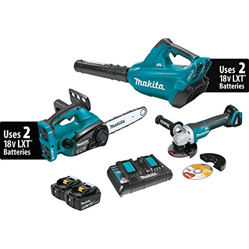 Makita XT274PTX 18V X2 (36V) LXT Lithium-Ion Cordless 2-Pc. Combo Kit (5.0Ah) and Brushless Angle Grinder