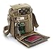 Ecokaki(TM) Canvas Small Messenger Bag Casual Shoulder Bag Travel Organizer Bag Multi-pocket Purse Handbag Crossbody Bags, Khaki by Ecokaki
