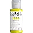 Fluid Acrylics by GOLDEN, Primary Yellow, 1 fl. oz. Bottle, Professional Acrylic Paint, Semi-Transparent
