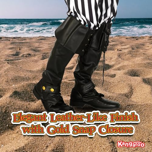 Puss In Boots Pirate Boot Covers Faux Leather Spats For Costumes