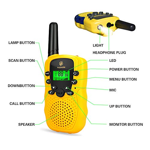 Toys for 4-12 Year Old Boys, SOKY Long Range Walkie Talkies for Kids Boys Toys Age 4-12 Christmas Birthday Gift Present for 4-12 Year Old Boys Yellow - Thumbnail 5