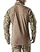 CQR Men's Combat Shirt Tactical 1/4 Zip Long Sleeve Military BDU Shirts Camo EDC Top with Pockets, Combat Shirts Multi Terrain, XX-Large