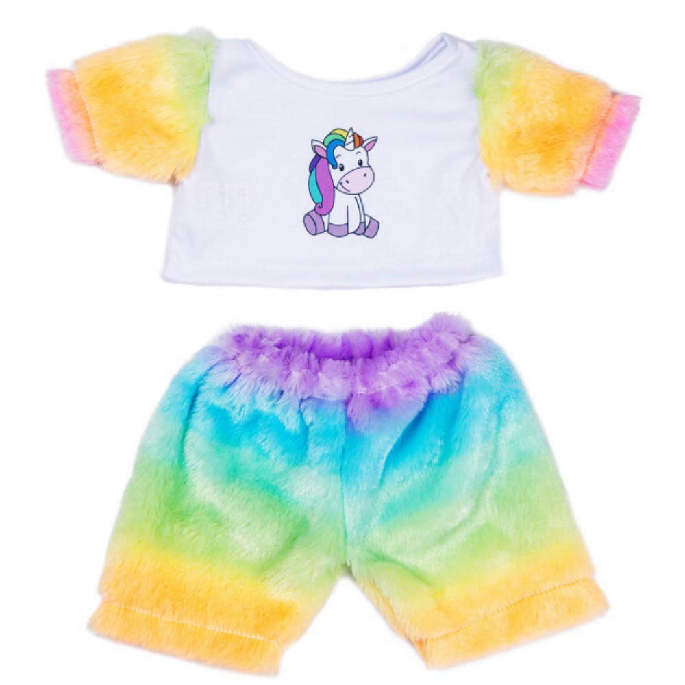 Unicorn Rainbow Teddy Bear Pyjamas PJ Nightwear - 16"/40cm - Teddy Bear Clothes - BEAR NOT INCLUDED — image 1