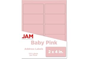 JAM PAPER Shipping Address Labels - Standard Mailing - 2 x 4 - Baby Pink Pastel - 120/Pack