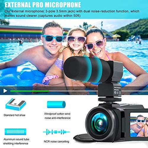 Compact digital camcorder capturing videos and photos, priced at $149.99.