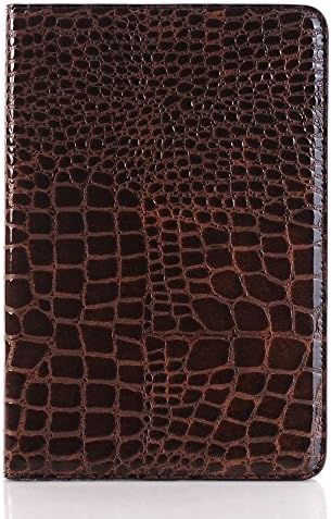 AirChichi Case for iPad mini 4, Crocodile Pattern Leather Flip Folio Stand Auto Sleep/Wake Lightweight Protective COVER Case For 2015 Version iPad Mini 4th generation (Deep Brown)