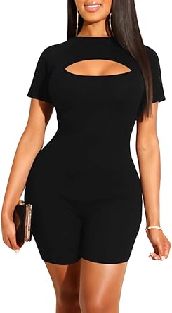 black bodycon romper