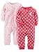 Simple Joys by Carter's Baby 2-Pack Cotton Footless Sleep and Play, Pink Dragonflies/Red Polka Dot, Preemie