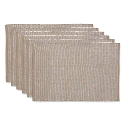 Photo 1 of DII Two-Toned Collection Tabletop, Placemat Set, Stone, 6 Piece