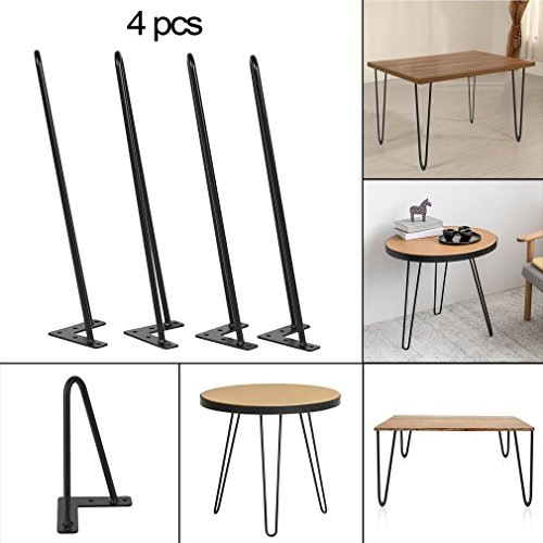 Hairpin Table Legs 22" Heavy Duty Hairpin Legs, (Set for 4) Heavy Duty Table Legs (Black) (22'') - Thumbnail 2