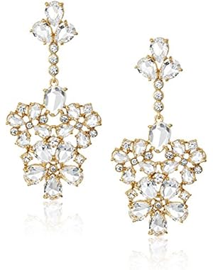 Chandelier Clear/Gold Drop Earrings