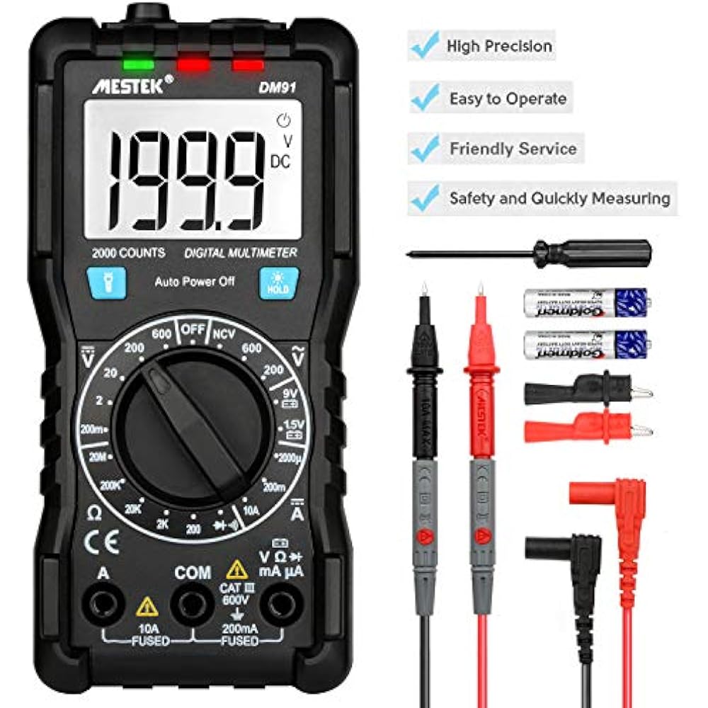Digital Multimeter AC DC Multimeters Current Voltage AutoRanging NCV