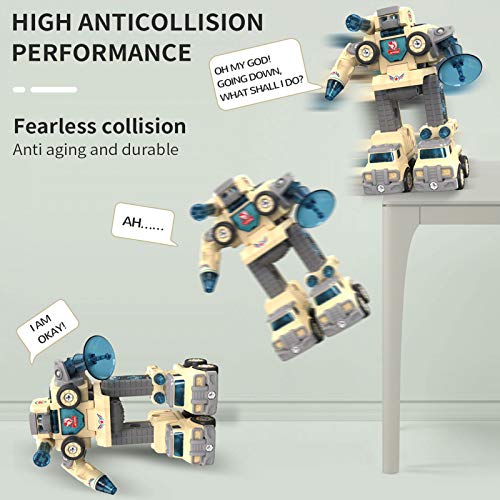 Car Toys Take Apart Robot with DIY 5 in 1 Peace Defender Military,Special Vehicles Transform into Robot,STEM Disassemble Mecha,Great Gift for Kids, Boys & Girls