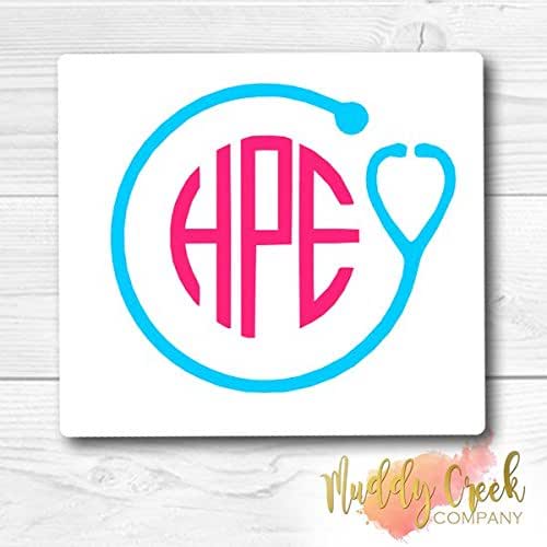 Amazon.com: Nurse Stethoscope Monogram Vinyl Decal Sticker ...