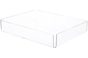Plymor Clear Acrylic Open Corner Merchandise Display Tray, 9.5" W x 12.25" D x 2.125" H