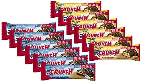 Fit Crunch Bars Cookies & Cream 6 Bars/Peanut Butter 6 Bars (6 Bars of Both Flavors)