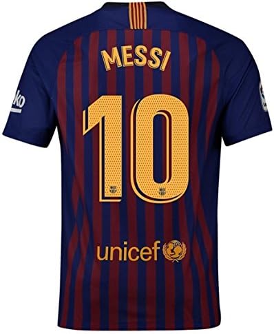 NroaL New Barcelona Stadium 2018/2019 Messi 10 Home Jersey Mens Blue