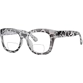 Eyekepper Large Frame Bifocal Reading Glasses Women Oversize Bifocal Readers - Grey Tortoise +1.50