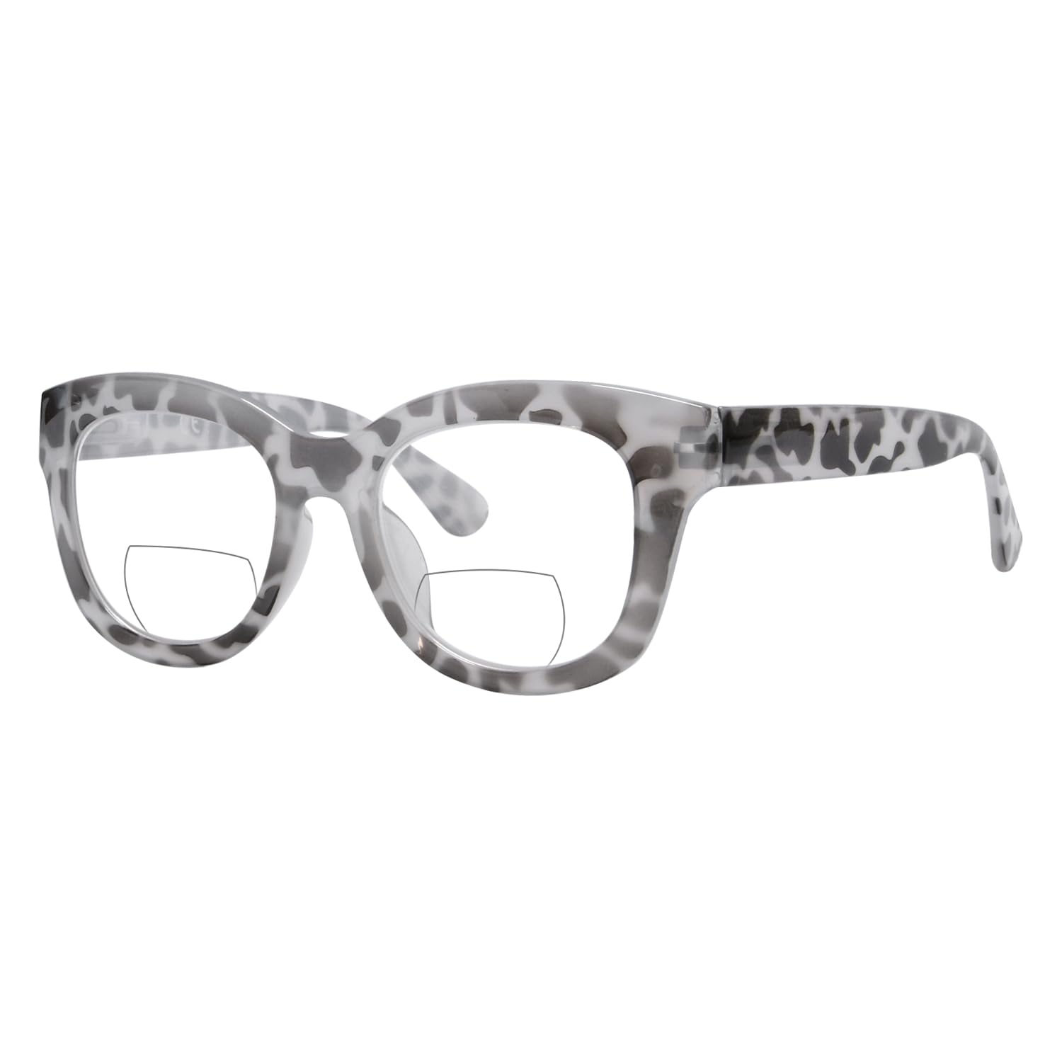 Eyekepper Large Frame Bifocal Reading Glasses Women Oversize Bifocal Readers - Grey Tortoise +1.00