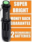 BUY NOW! Roman Jobs Brightest LED Flashlight or Torch Light – Ultra-Bright, Zoomable Focus & Waterproof Flashlight LED – Rugged Build & Long Life – Includes 2 Rechargeable Batteries & Charger