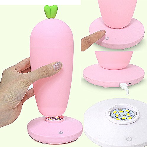 ZLMC Radish LED night light children bedroom bedside lamp decoration lamp (Pink)