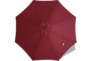 MASTERCANOPY Patio Umbrella 9 ft Replacement Canopy for 8 Ribs-Burgundy Canopy Only