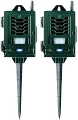 Pestbye Ultrasonic Smart Link Cat Repellent System Battery Powered Ground Stake