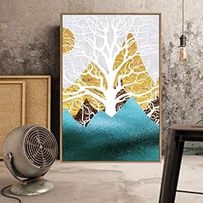 Framed Canvas Home Artwork Decoration Abstract Colorful Scenery Canvas Wall Art for Living Room, Bedroom - 16x24 inches