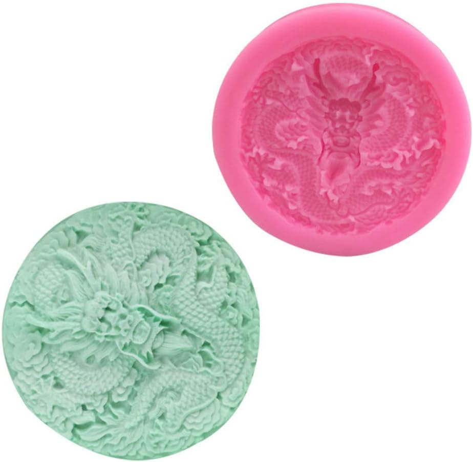 Chinese Dragon Flower Bird Fondant Silicone Mould Chinese Style Dragon and Phoenix Chengxiang Chocolate Cake Mould Baking Tools