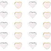 Calefow 20 Pcs/18K Gold Flat Earring Backs for Studs/Droopy Ears,No-Irritate Hypoallergenice Earring-Backs for Women Men (Gold Silver)