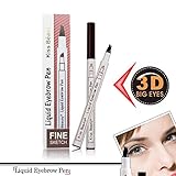 Tattoo Eyebrow Pen with Four Tips Long-lasting Waterproof Brow Gel for Eyes Makeup (C Dark Grey)