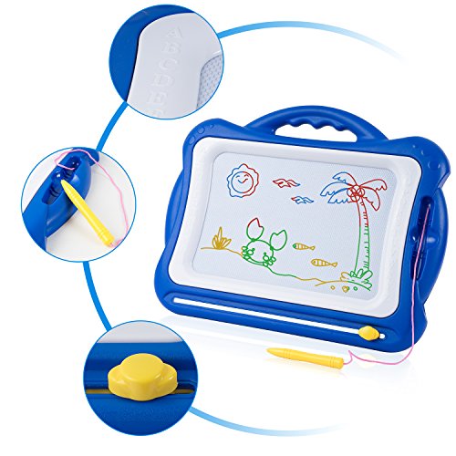 SGILE Magnetic Drawing Board Toy for Kids, Large Doodle Board Writing Painting Sketch Pad (Navy) - Thumbnail 4