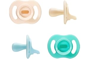 Tommee Tippee Ultra-light StayPut Pacifier, One-Piece Silicone Design, 0-6m, 4 Pack