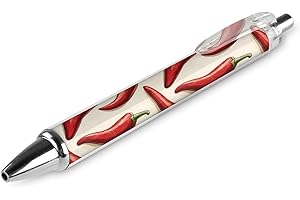 GVYGVY 1 Pcs Black Pens Ballpoint - Chili Pepper Red Print 0.5 Mm Pens for Journaling, Ink Fine Ball Point Pen for Writing Of