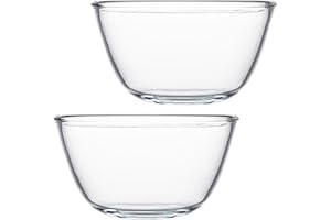 TOBBOMEY Glass Mixing Bowls and Salad Bowls Set 2Pcs 500Ml for Snacks and Kitchen Use