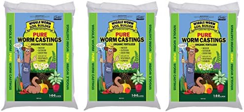 Wiggle Worm WWSB30LB Builder Worm Castings, 30 lb. Compost, Soil, 30-Pound (Thrее Рack)