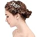 Vintage Black Flower Crystal Pearl Side Combs Bridal Headpiece Wedding Hair Accessories